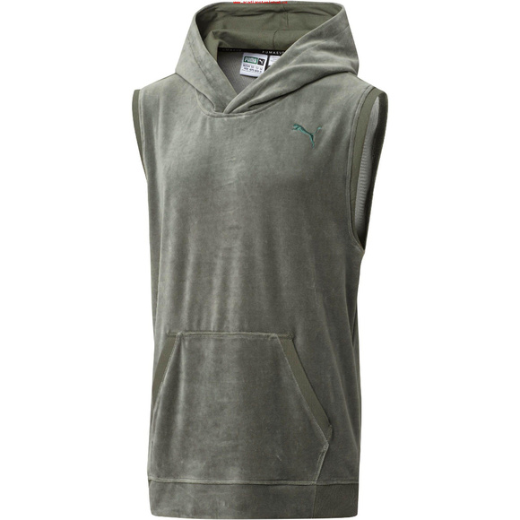 PUMA Reset Velour Hoodie Sweater S/S Top Shirt - Picture 1 of 2